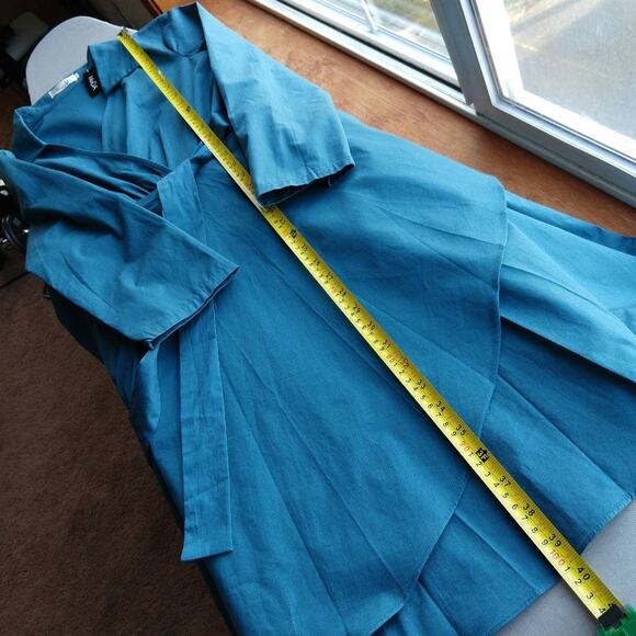 MoDa of New York Turquoise Retro Style Wrap Dress XL new w/imperfection DressV - Picture 14 of 16